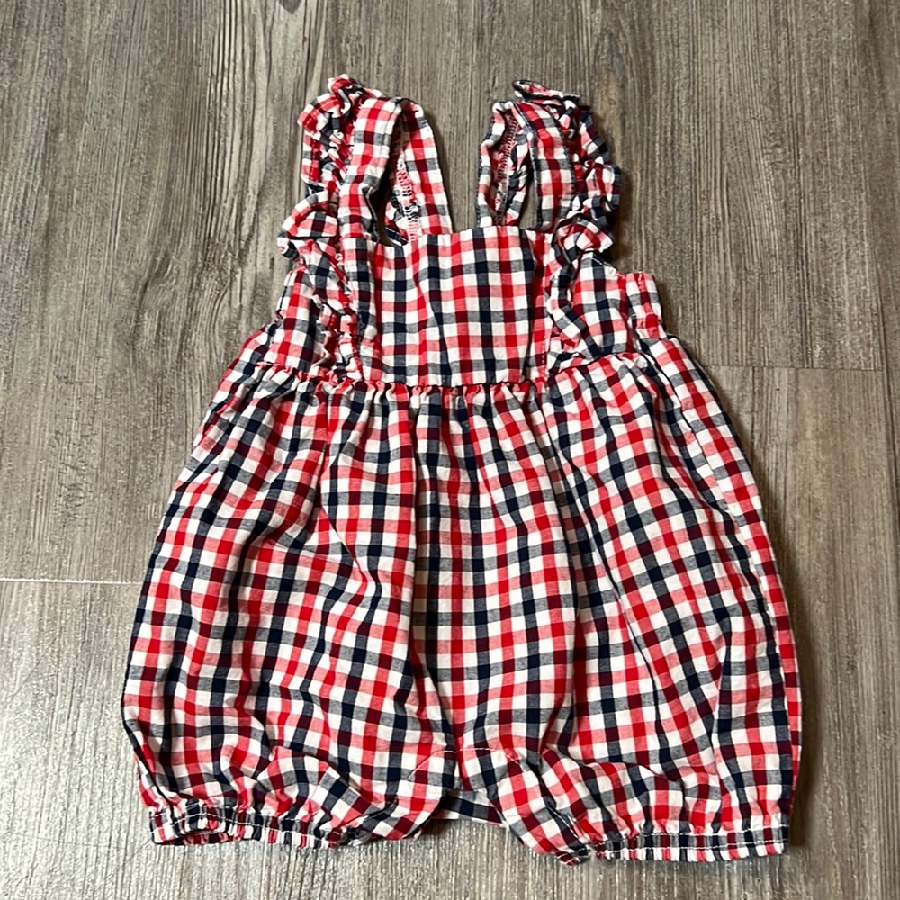 Red, White & Blue Striped Romper- 0-3M